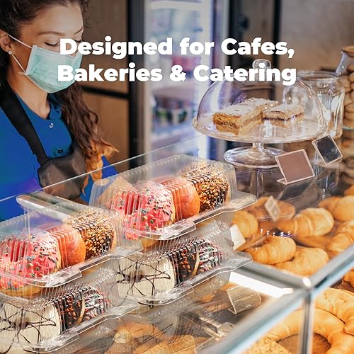 Miniatura 7 de Fit Meal Prep Paquete de 25 recipientes de plástico transparente con bisagras de 9 x 5.5 x 3.6 pulgadas, recipientes de plástico desechables para