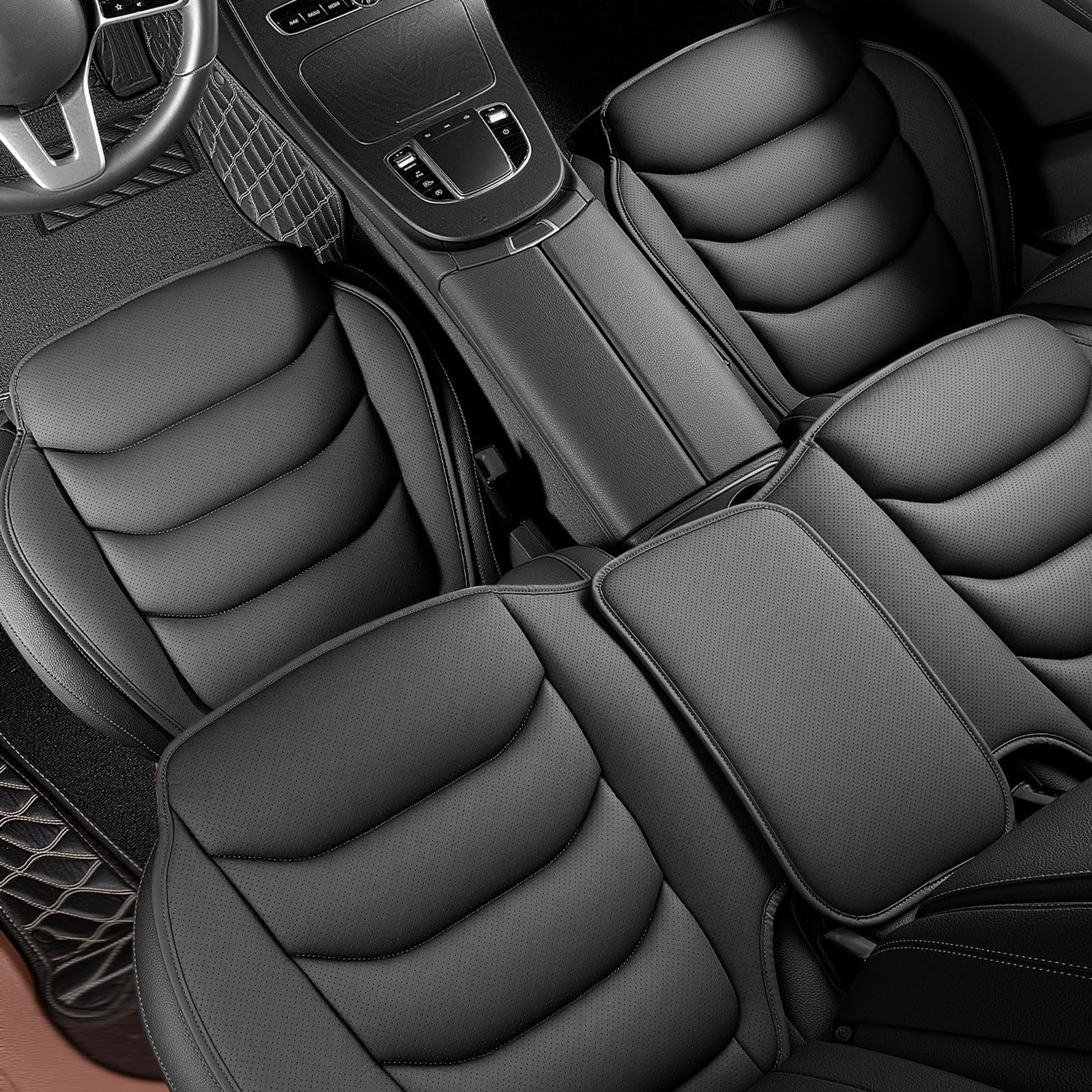 ZDDFCVB Car Seat Cushion, For VW Passat B6 3C Variant Kombi 2005-2025, Auto Cushion Pad Mat Protector, for Car Office Chair and Home Chair, Non-Slip Base,A