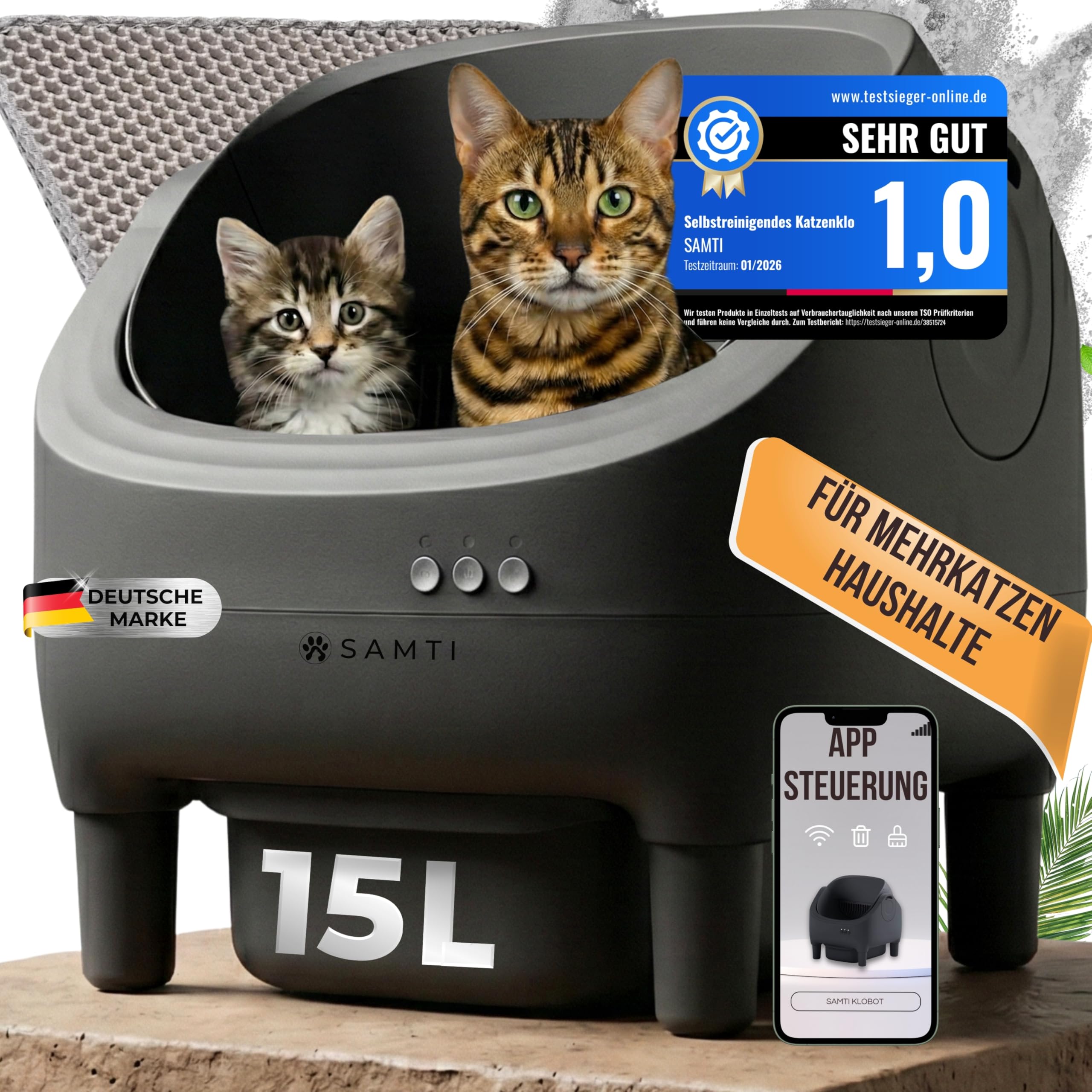 Klobot Selbstreinigender Katzenklo - Selbstreinigendes Katzenklo