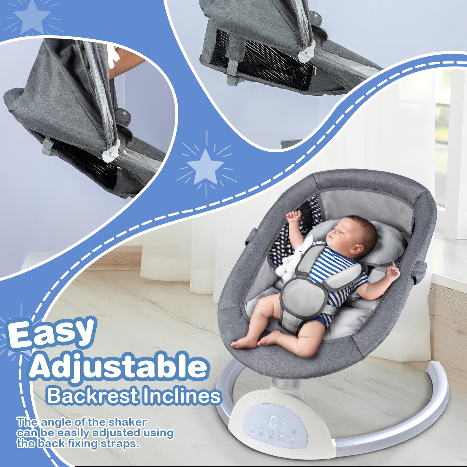 Rockit Baby Rocker Tectakeu00ae Columpio Elu00e9ctrico Plegable