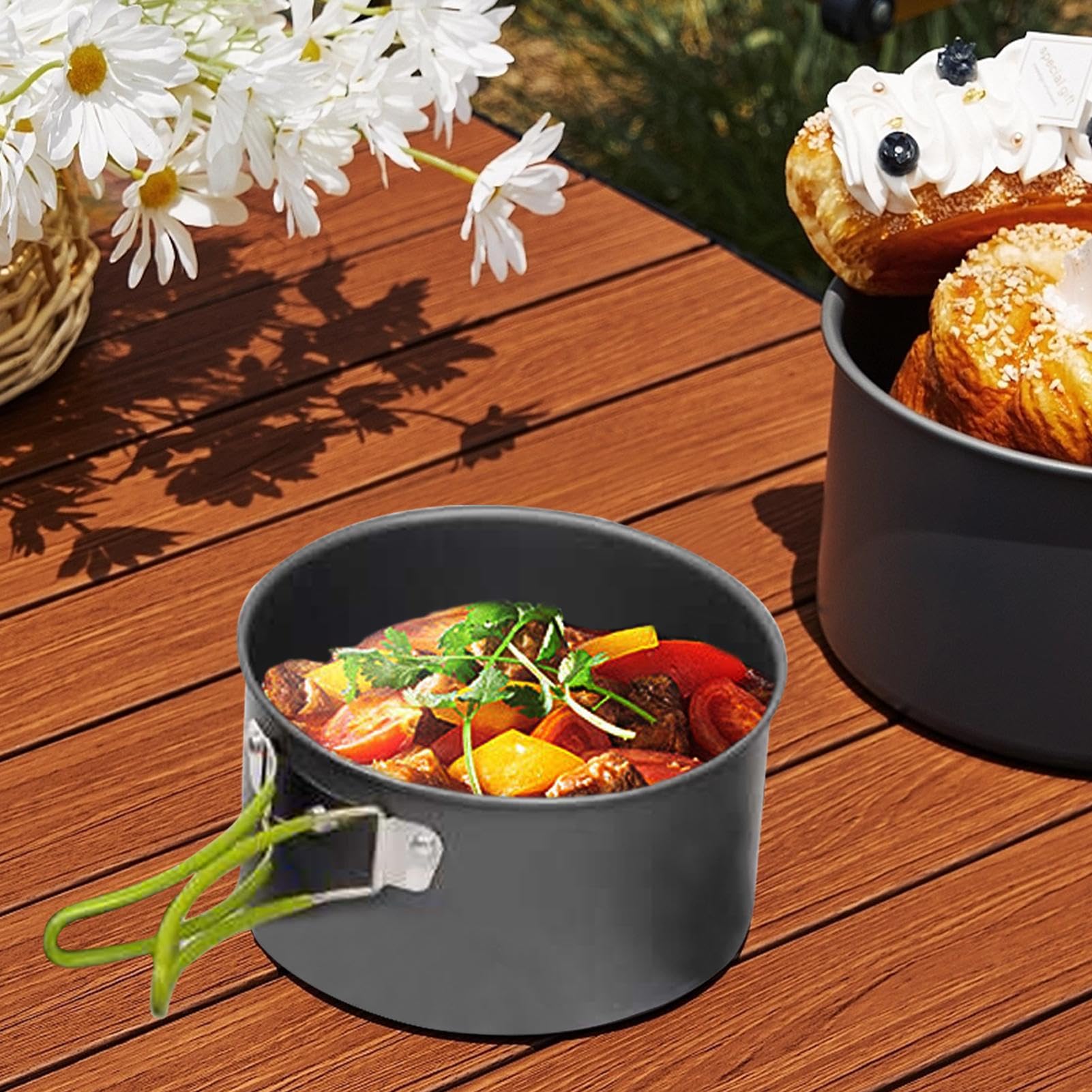 Ensemble D'Ustensiles Pour Camping Poêle Antiadhésive Portable pour les s | Ensemble De Cuisine Pour Le Camp pour Randonnée Aventure Dîner en Plein Air et Kitchenette Extérieure