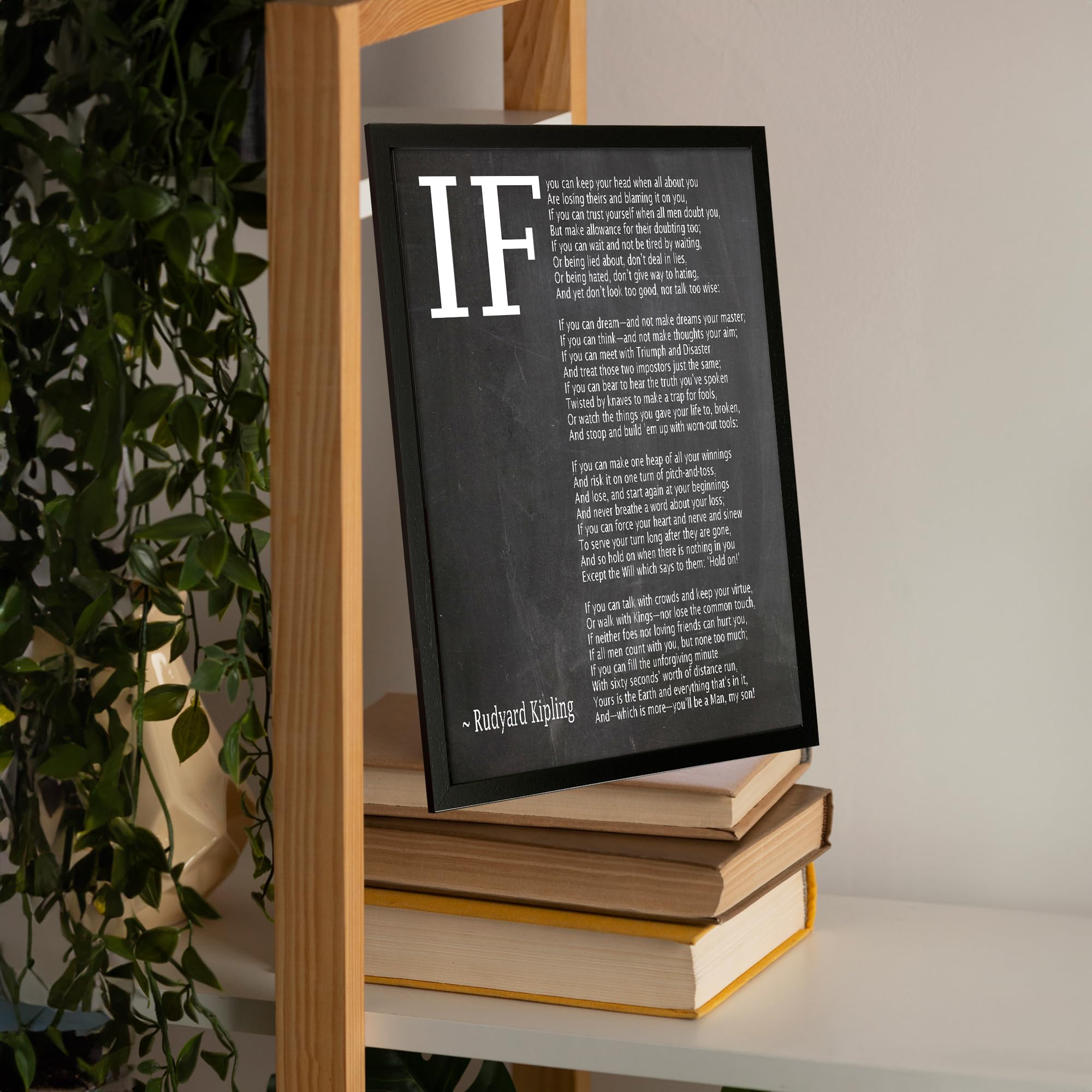 AYTREDF Poster Su Tela 'If' Di Rudyard Kipling | Decorazione Murale 30x45 Cm | Impermeabile E Anti-UV | Scegli Con O Senza Cornice | Arte Per Soggiorno E Camera