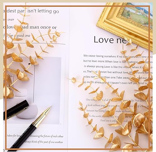 Miniatura 3 de Tallos de eucalipto, hojas de eucalipto artificiales, decoración de eucalipto, ramas de vegetación sintética para centros de mesa de boda, ramo de