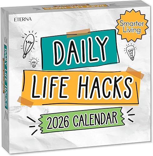 Calendario de escritorio 2026 de Daily Life Hacks Calendario diario con 365 trucos y datos interesantes para todos los días del año, divertido