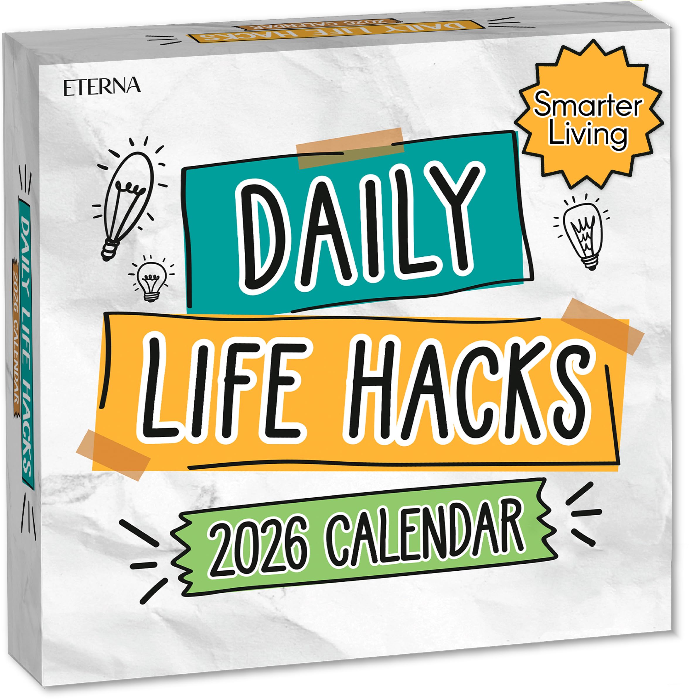 Eterna Goods 2026 Daily Life Hacks Desktop Tear-Off Calendar, 365 Hacks & Facts, Model TSD-PERPETUAL