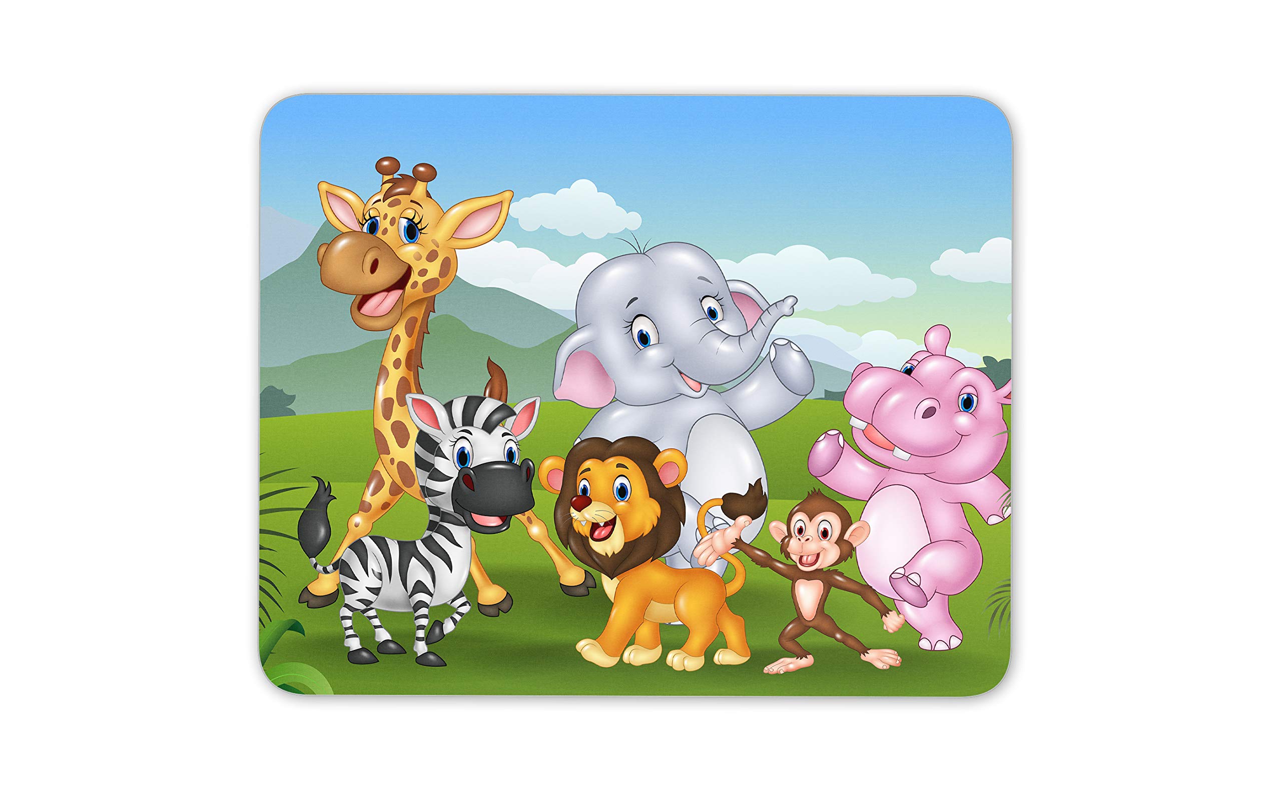 Cartoon Fun Animals Zoo Friends Mouse Mat Pad - Children's Computer #16888