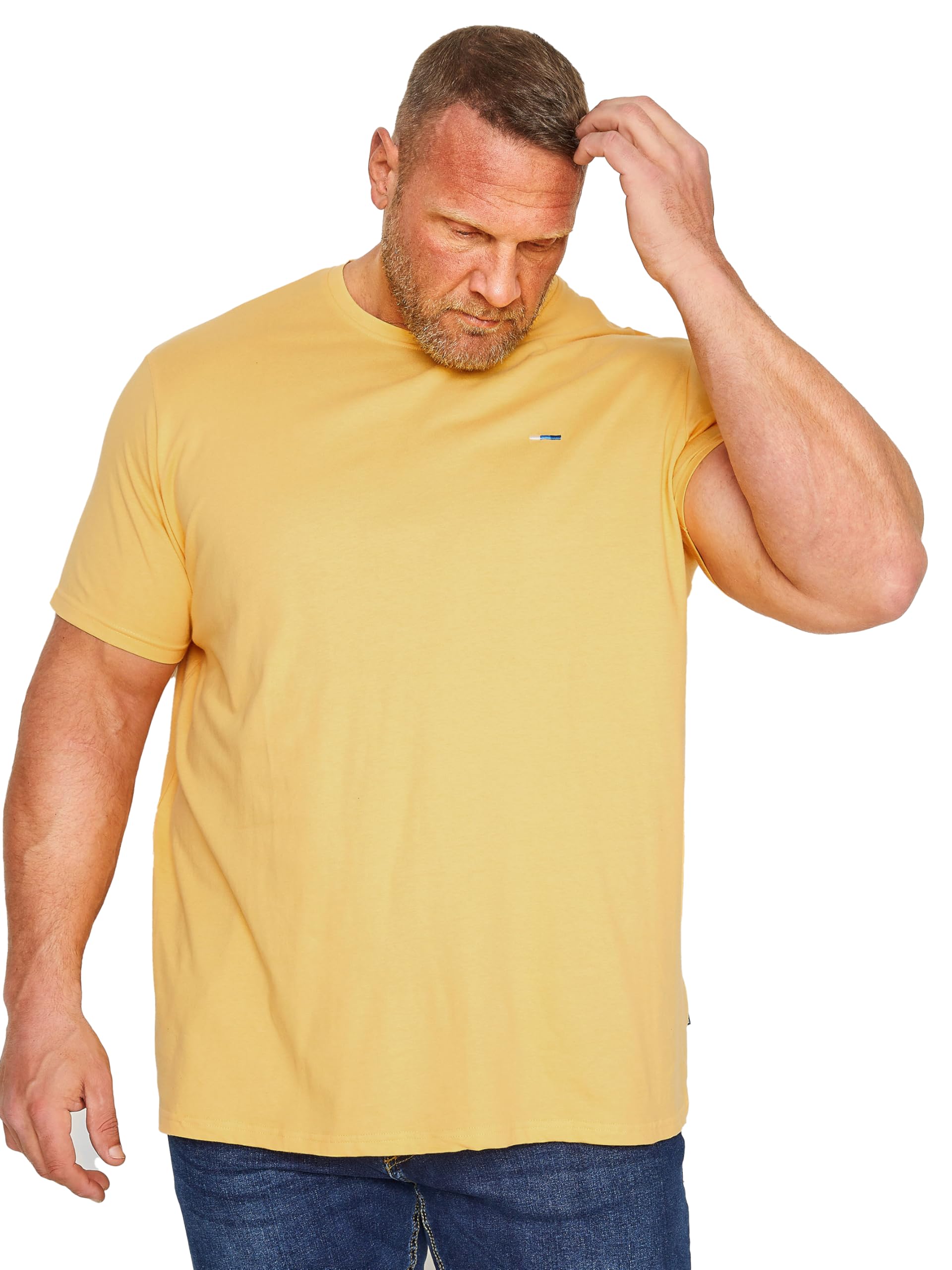 Badrhino Men's Yellow Big & Tall Core T-Shirt - Plus Size Curve