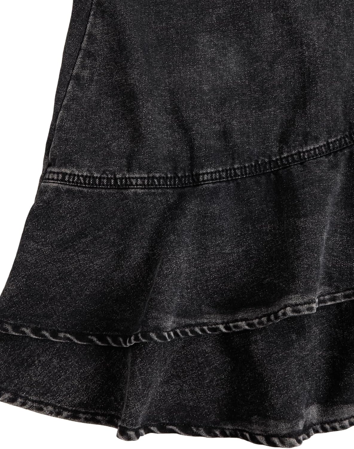 SHENHE Women's Tie Shoulder Sleeveless Denim Mini Dress Layered Ruffle Hem Jean Dress - Image 5