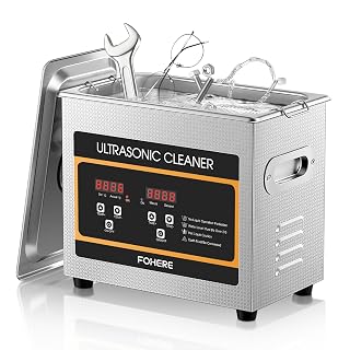 FOHERE Ultraschallreiniger Maschine, Professioneller digitaler Labor-Ultraschall-Teilereiniger mit Heizungstimer, für Schmuckaufbereitung, Autoteile (Ventile/Getriebe), Waffenteile (3.2L) - Amazon product rated Grade A