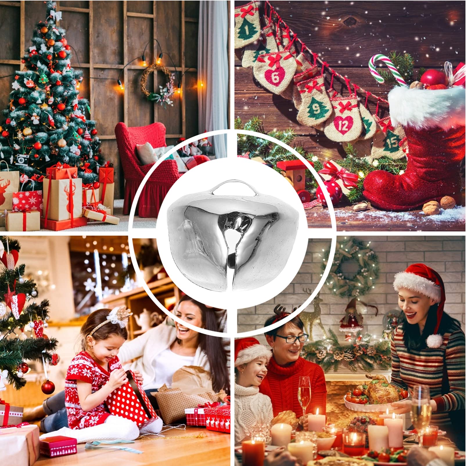 50 Campanelle Natalizie In Metallo - Decorazioni Fai Da Te Per Albero, Regali E Ghirlande - Foto 7