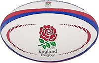 Gilbert England Replica Rugby Ball Size 5 - Official Rose Logo, Ideal for Light Training, Recreation & Display