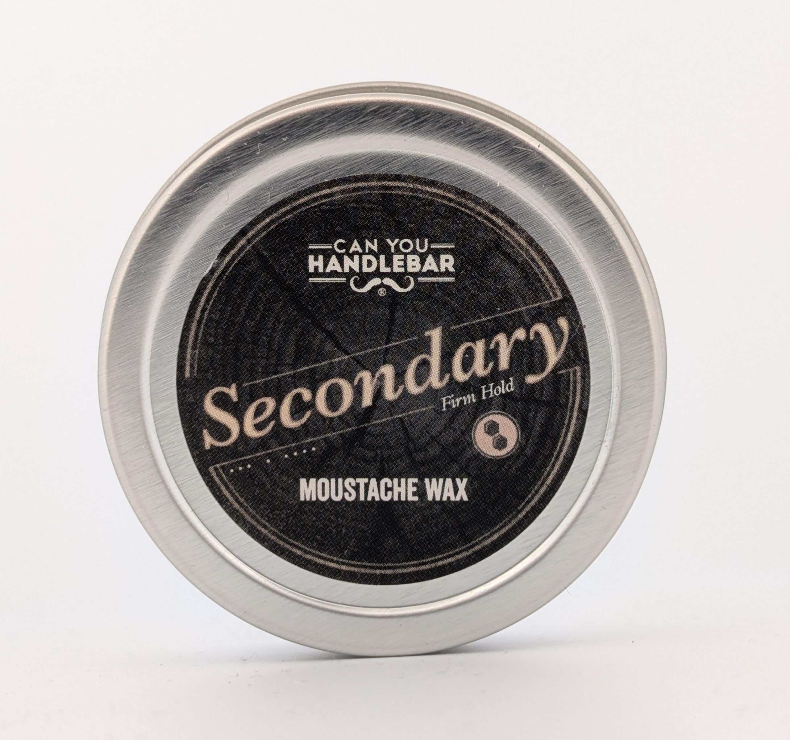 CanYouHandlebar Secondary Strong Hold Moustache Wax For Men | All-Natural Ingredients | 1 Oz. Stainless Steel Tin