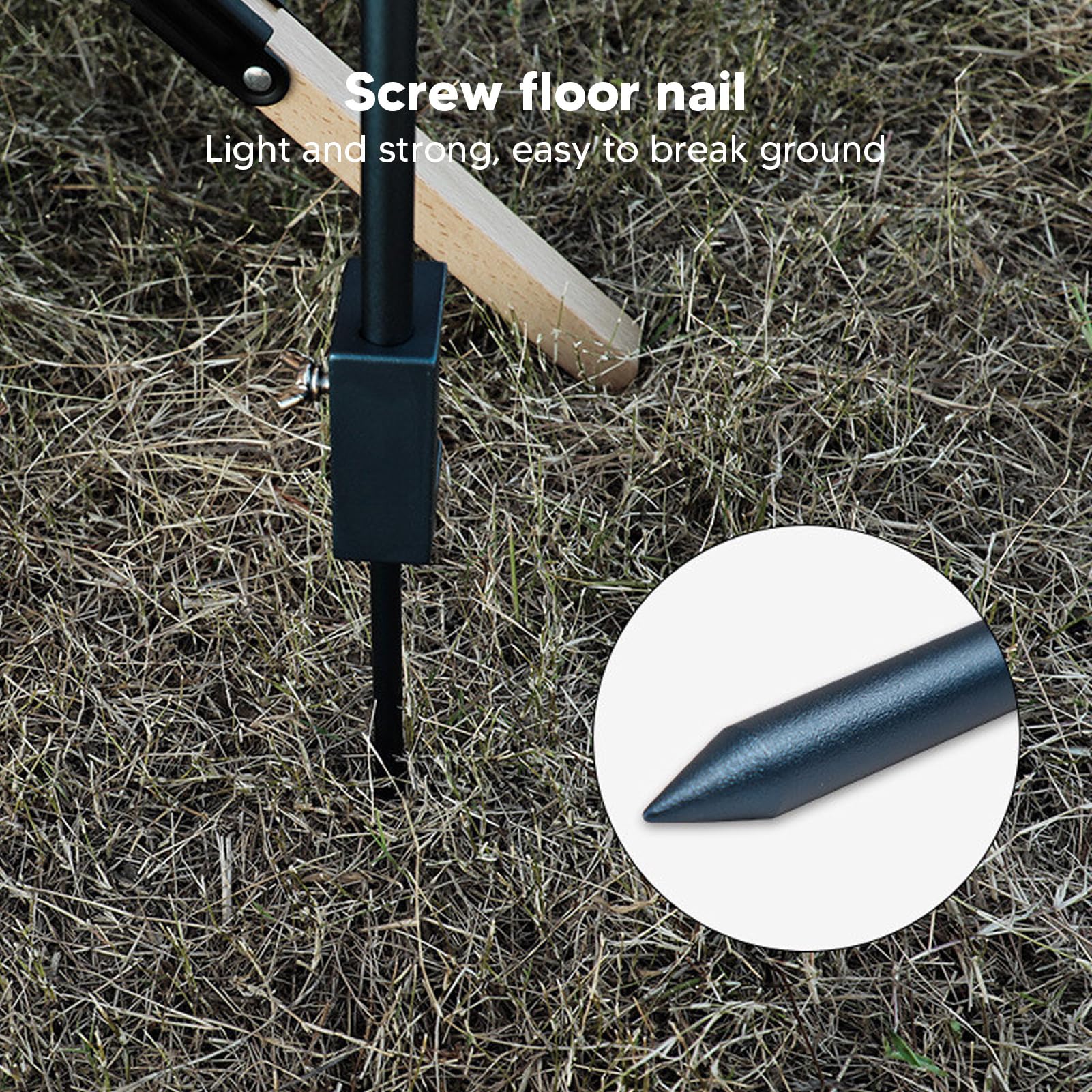 Pilipane Camping Lantern Stand Portable Lightweight Folding Lamp Pole Outdoor Aluminum Alloy Hanging Light Holder Black Suitable for Camping Tables with Desktop Thickness Less Than 4.5cm