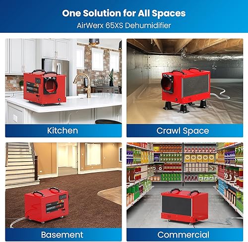 Miniatura 7 de BaseAire - Deshumidificadores de espacio de rastreo de 120 pintas con manguera de drenaje de bomba, deshumidificador Energy Star para comerciales,