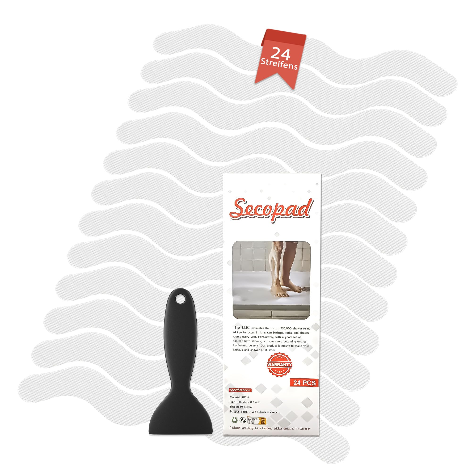Rutschfeste Badewannen Aufkleber - 28 Stück Anti-Rutsch Sticker Für Dusche
