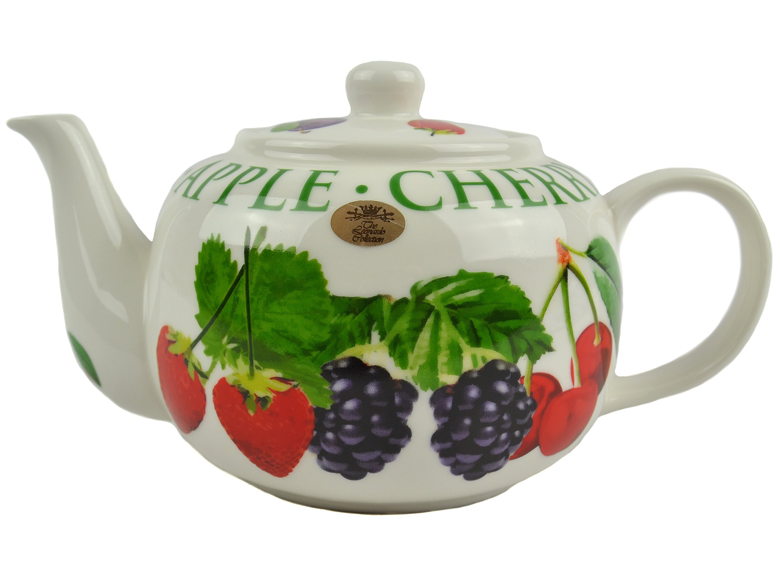 Lesser & Pavey White Lesser And Pavey 23Cm Orchard Fruits Fine China Teapot,