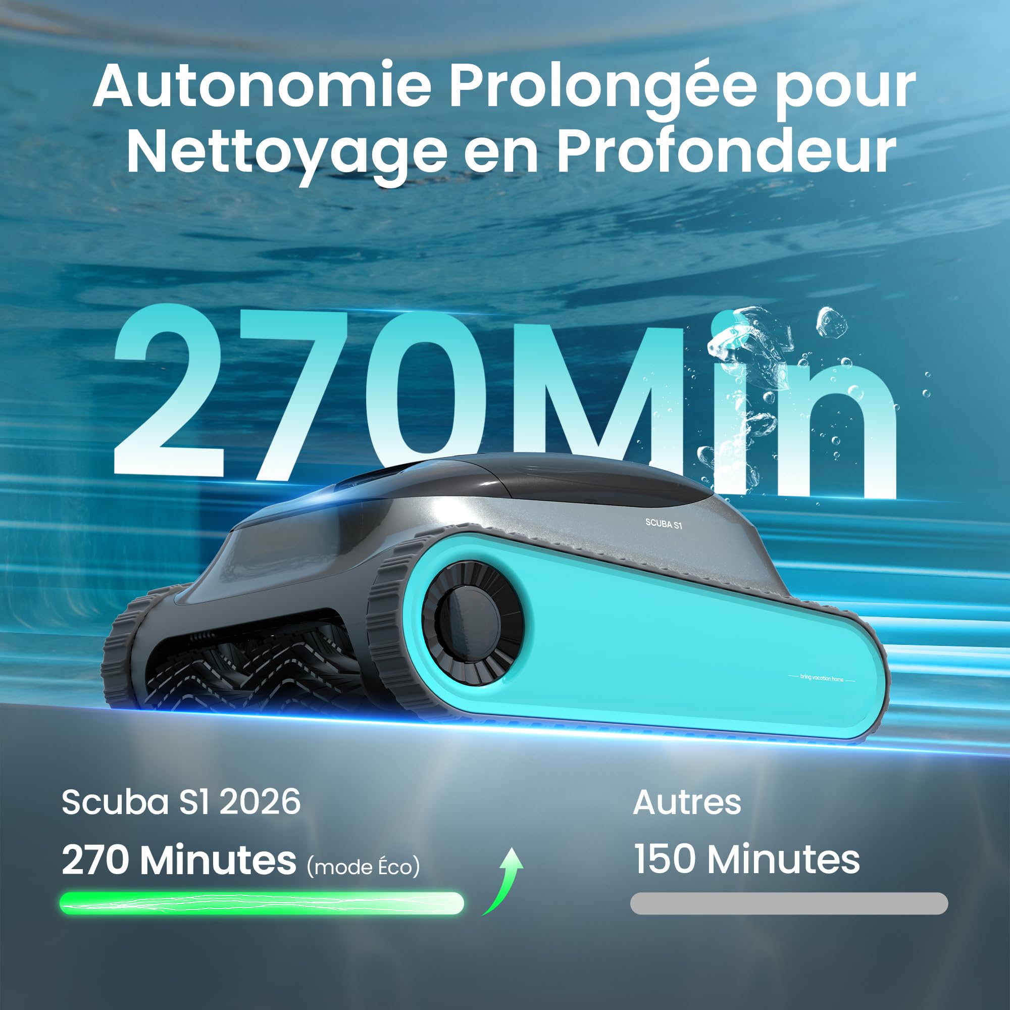 AIPER (2026 Nouveau) Scuba S1 + EcoSurfer S2 – Pack Robot Piscine sans Fil & Robot Skimmer Solaire | Nettoyage Fond, Parois, Ligne d’Eau & Surface 24/7, Double Filtration, Contrôle Via Application