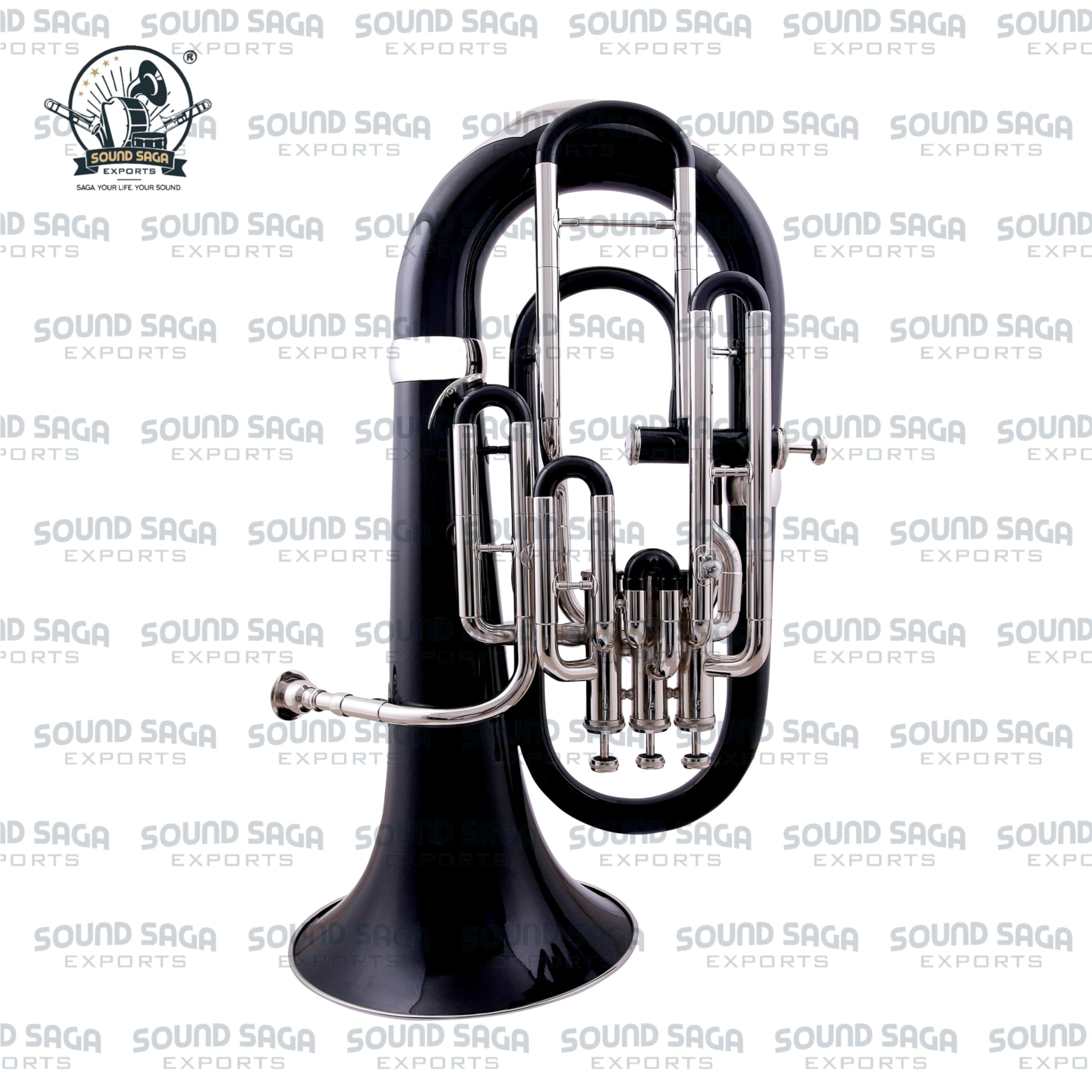 Bb - Instrumento musical de latón de 4 válvulas con boquilla y funda de transporte dura, instrumento de viento de latón, para estudiantes, principiantes e intermedios, banda escolar, orquesta y banda