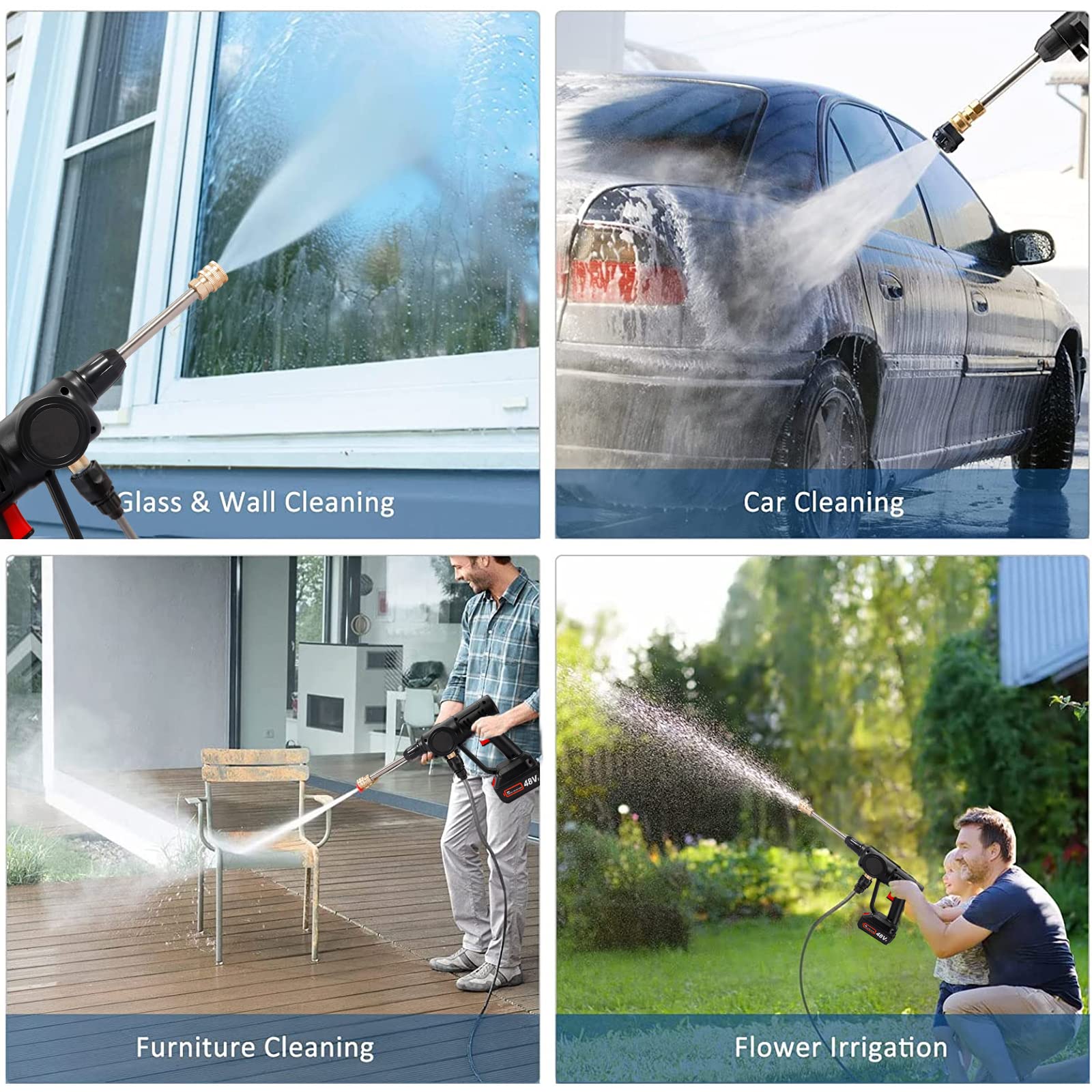 Buy Portable High Pressure Washer Gun, Handheld Cordless Pressure