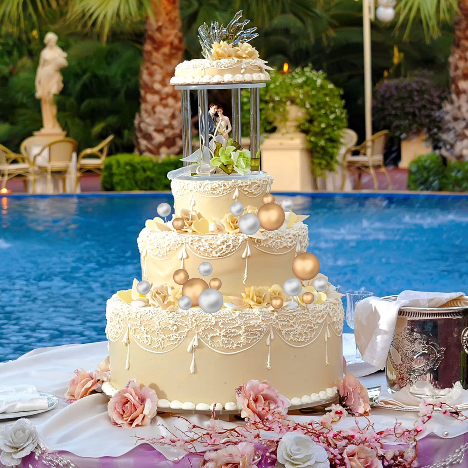 Decorazioni Per Torte In Schiuma Dorata - 50 Pezzi, Non Commestibili, Per Feste - Foto 2