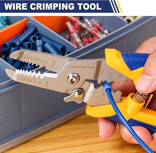 Miniatura 5 de haisstronica Kit de herramientas pelacables de 171 piezas, incluye terminales de cable aislados, para cableado eléctrico, automotriz y bricolaje