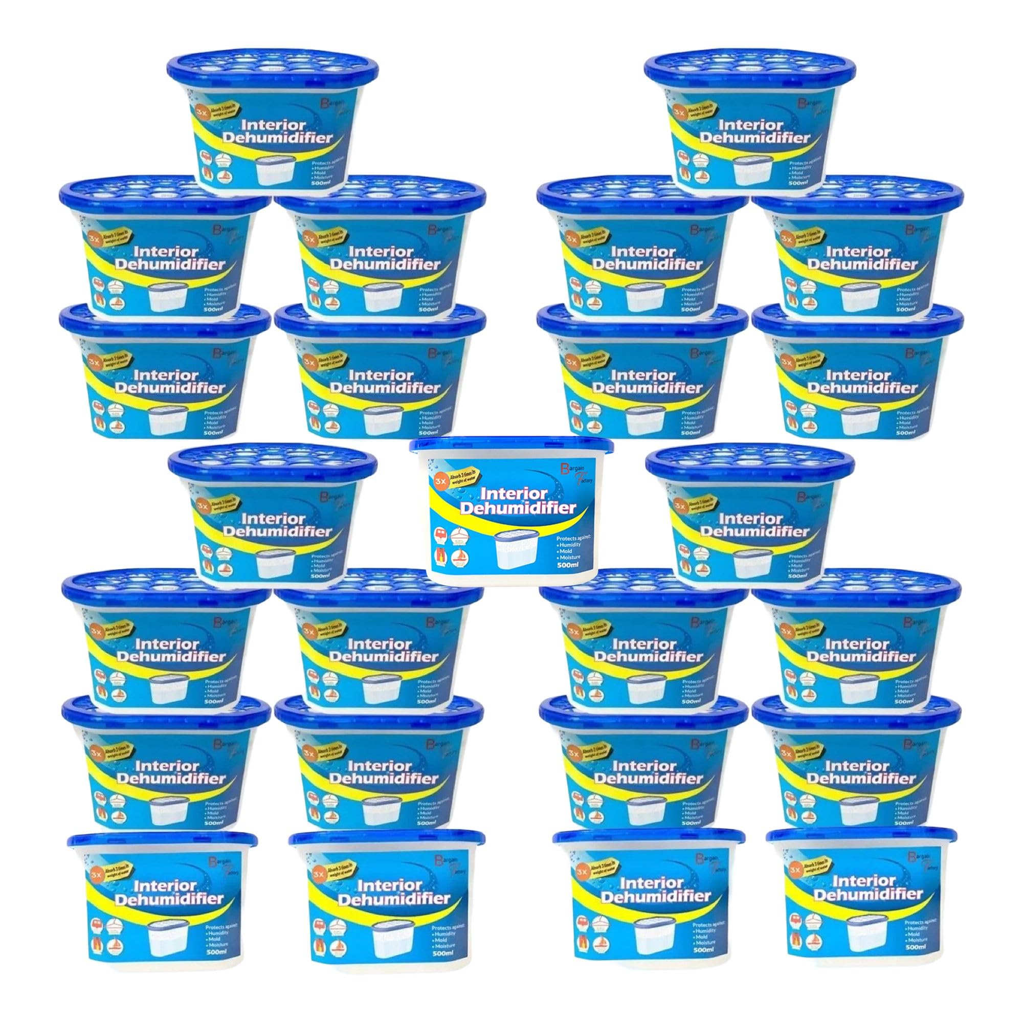 Dehumidifier 500ml Pack of 25 Condensation Remover Moisture Absorber Dehumidifiers for Damp, Mould, Moisture in Home, Kitchen, Bedroom, Caravan, Office, Garage, Bathroom, Basement