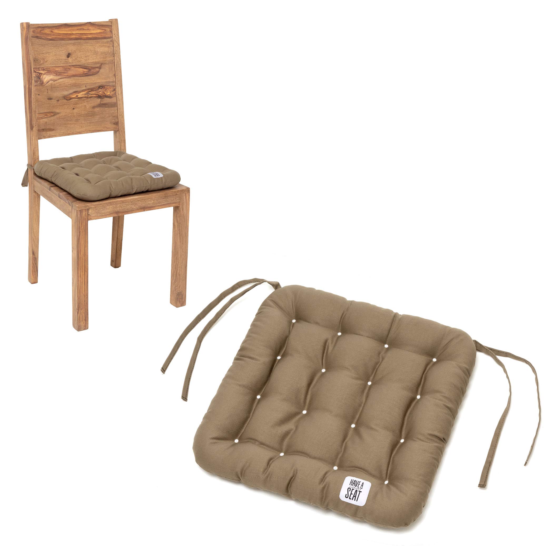 HAVE A SEAT Luxury – poduszka do siedzenia 40 x 40 cm – wygodna poduszka na krzesło, ortopedyczna, nadaje się do prania w temperaturze do 95 °C, nadaje się do suszenia w suszarce, trwałe kolory – Made in Germany – (zestaw 2