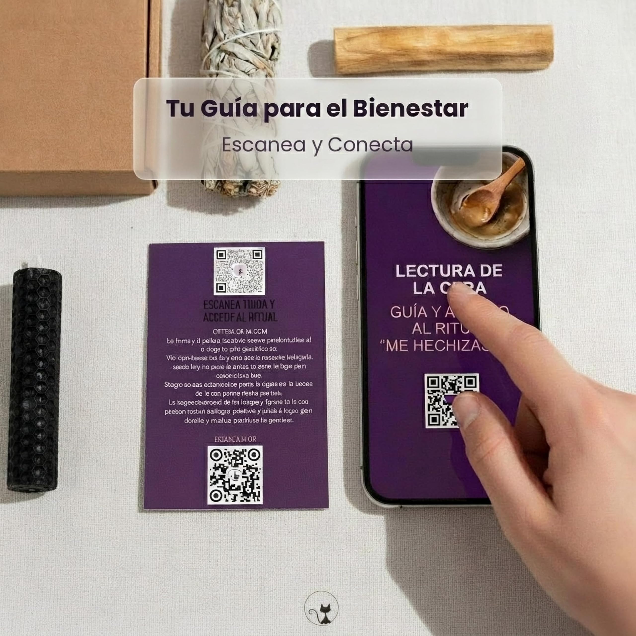 Kit Limpieza Energética Salvia Blanca Palo Santo 2 Velas Miel Purificación Hogar