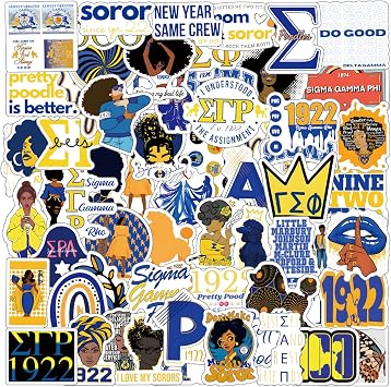 120Pcs Sigma Gamma Rho Paraphern Stickers Pack, Aesthetic Vinyl Waterproof Sticker Decals for Water Bottle,Laptop,Phone,Scrapbooking,Journaling Gifts for Adults Teens Kids for Party Supply Favor Decor