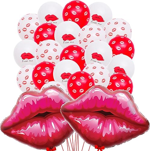 Miniatura 3 de Globos de papel de aluminio con gancho rojo, paquete de 35 globos de San Valentín para decoración del día de San Valentín  Globos de día de San