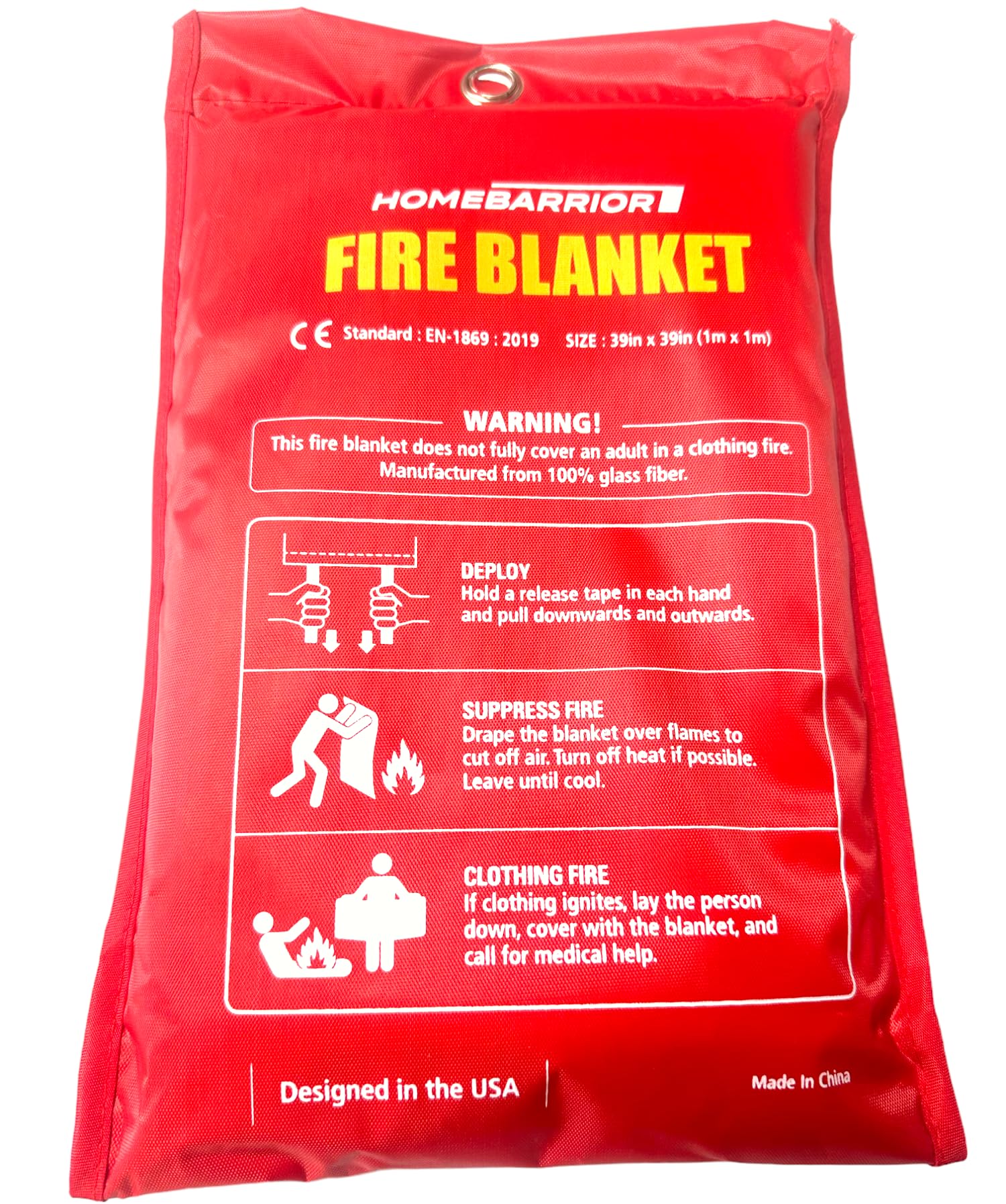 Manta ignífuga de emergencia para supresión de incendios, 39 x 39 pulgadas, tela ignífuga, equipo de supervivencia para seguridad del hogar, campamento al aire libre (2 unidades)