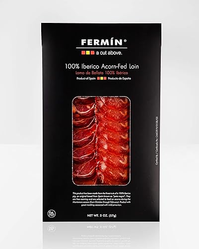 Fermin A Cut Over 100 Ibérico Bellota Fed Lomo en rodajas Lomo de Bellota 100 Ibérico en Lonchas Paquete de 2 oz 2