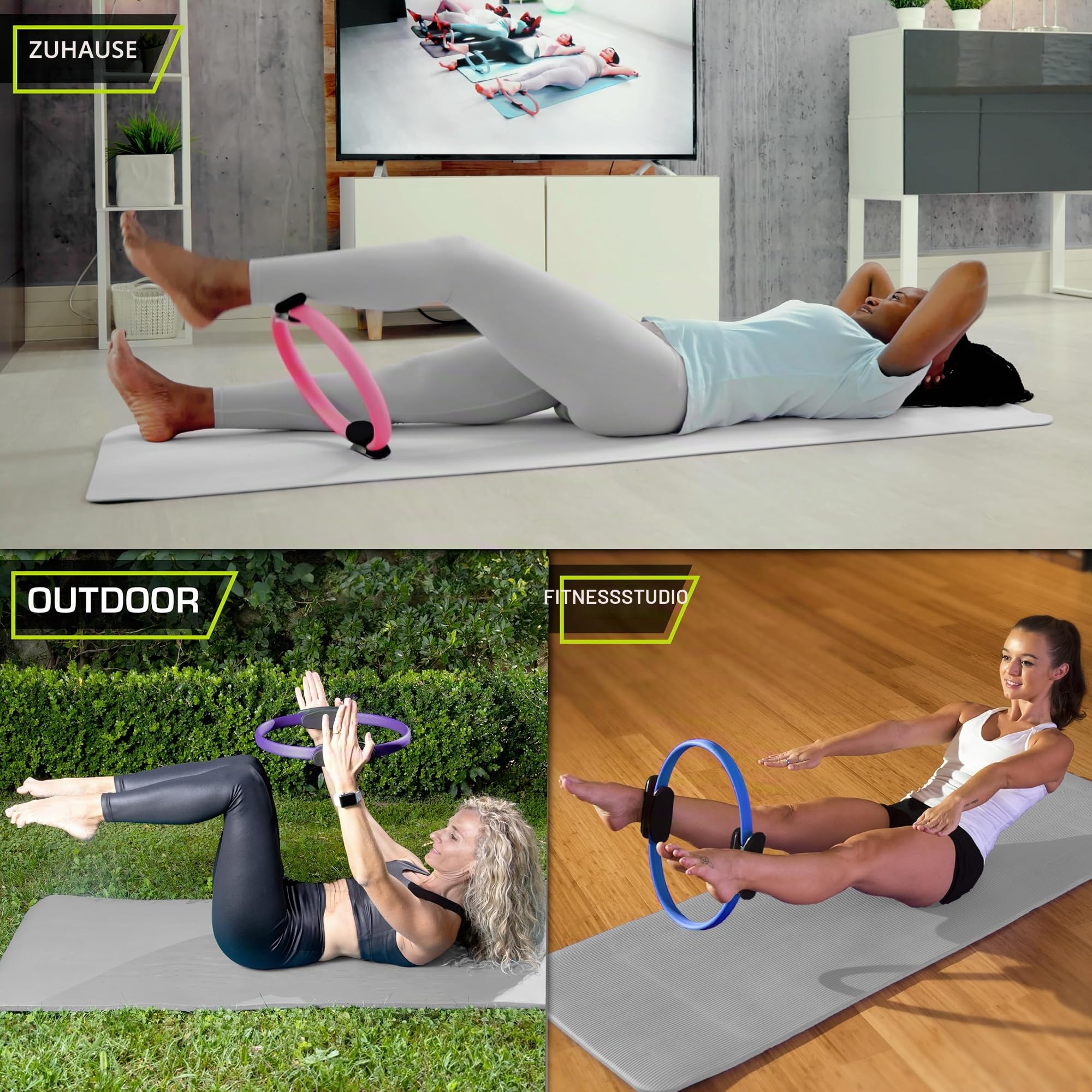 ProsourceFit Pilates-Widerstandsring, 35,6 cm, Dual-Grip-Griffe für Straffung und Fitness