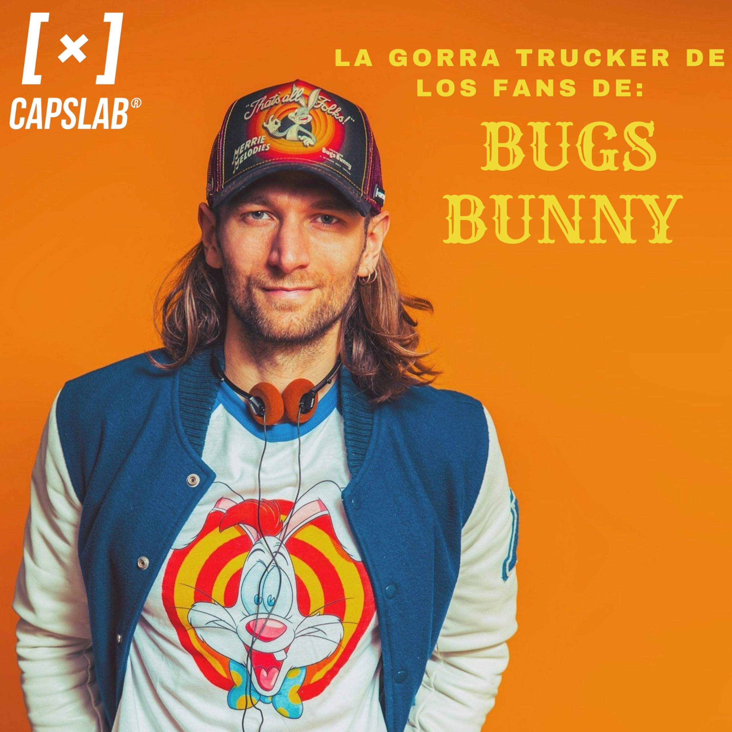 Capslab Casquette Looney Tunes Bugs Bunny Gris Filet Rouge