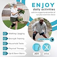 Vista 5 de BraceAbility - Rodillera de neopreno de talla extragrande - Rodillera de compresión bariátrica para piernas grandes y muslos gruesos, rodillera