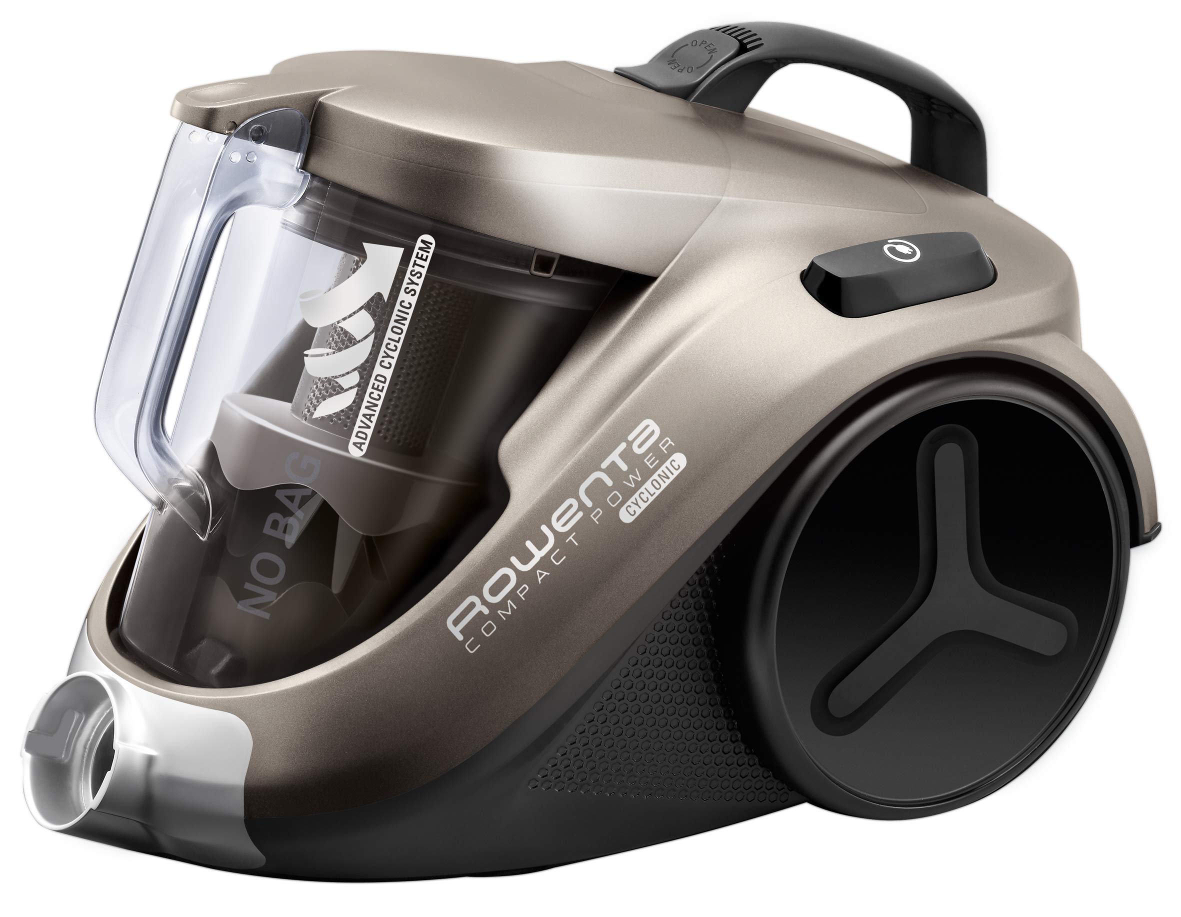 Rowenta RO3786 Compact Power RO3786-Aspiradora, 28 kWh, Aspiradora cilíndrica, Sin Bolsa, 1,5 L), 750 W, 1.5 litros, 79 Decibelios, Negro, Titanio (Reacondicionado)