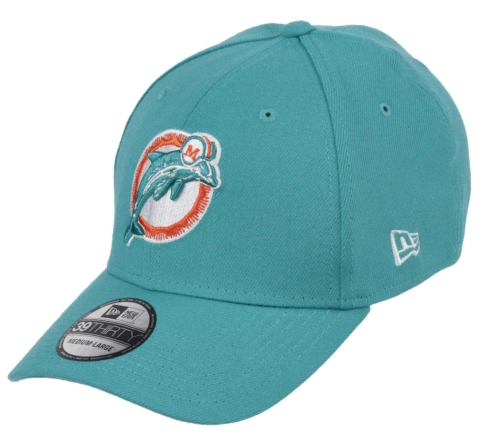 New Era Unisex Dolphins-Turquoise Miami Dolphins Nfl Core Edition 39Thirty Stretch Cap