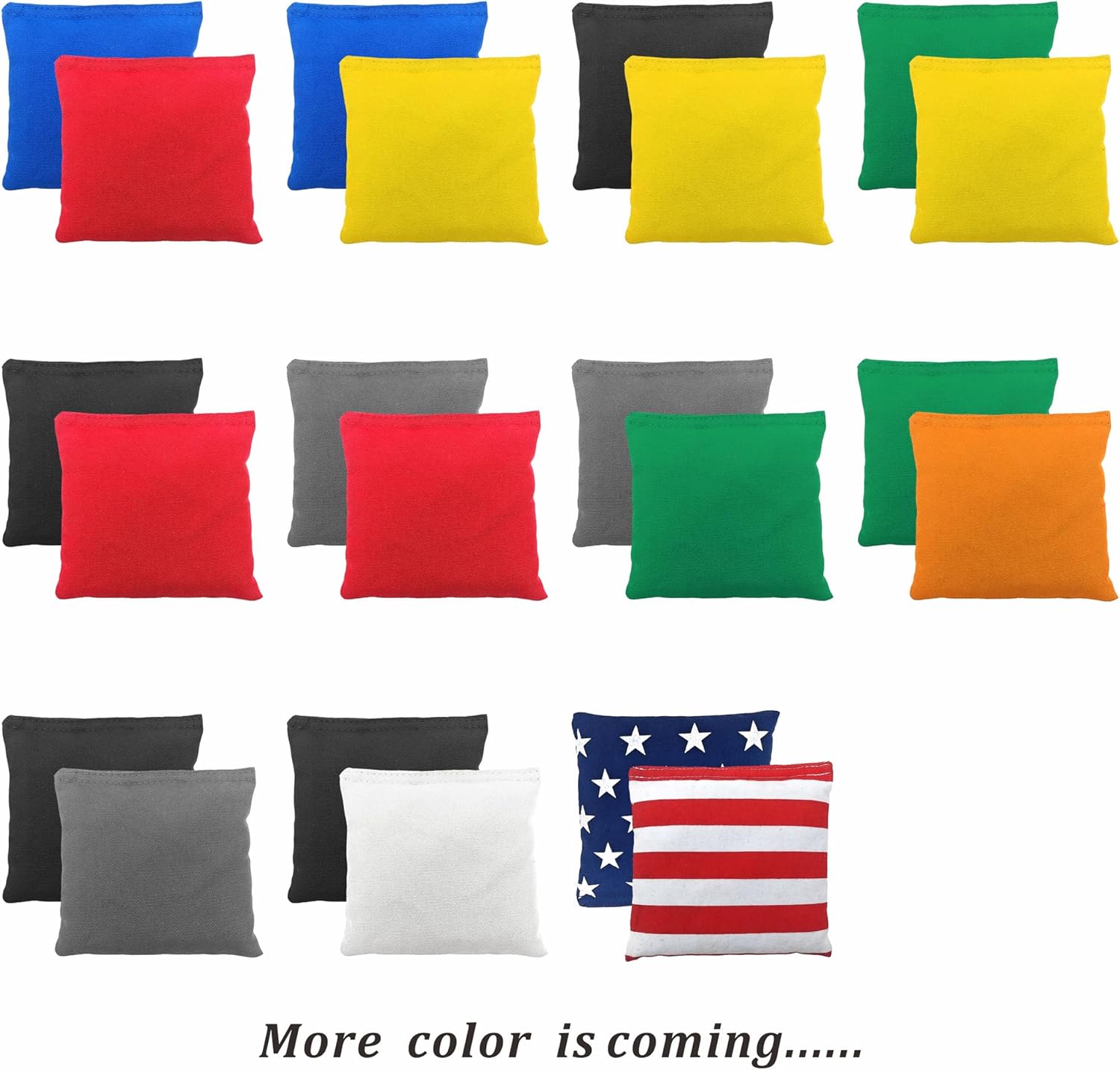 8 Pack of Yellow and Blue Cornhole Bags Set of 8 Regulation Professional Corn Hole Bean Bags Weather Resistant for Tossing Adults Yard Game