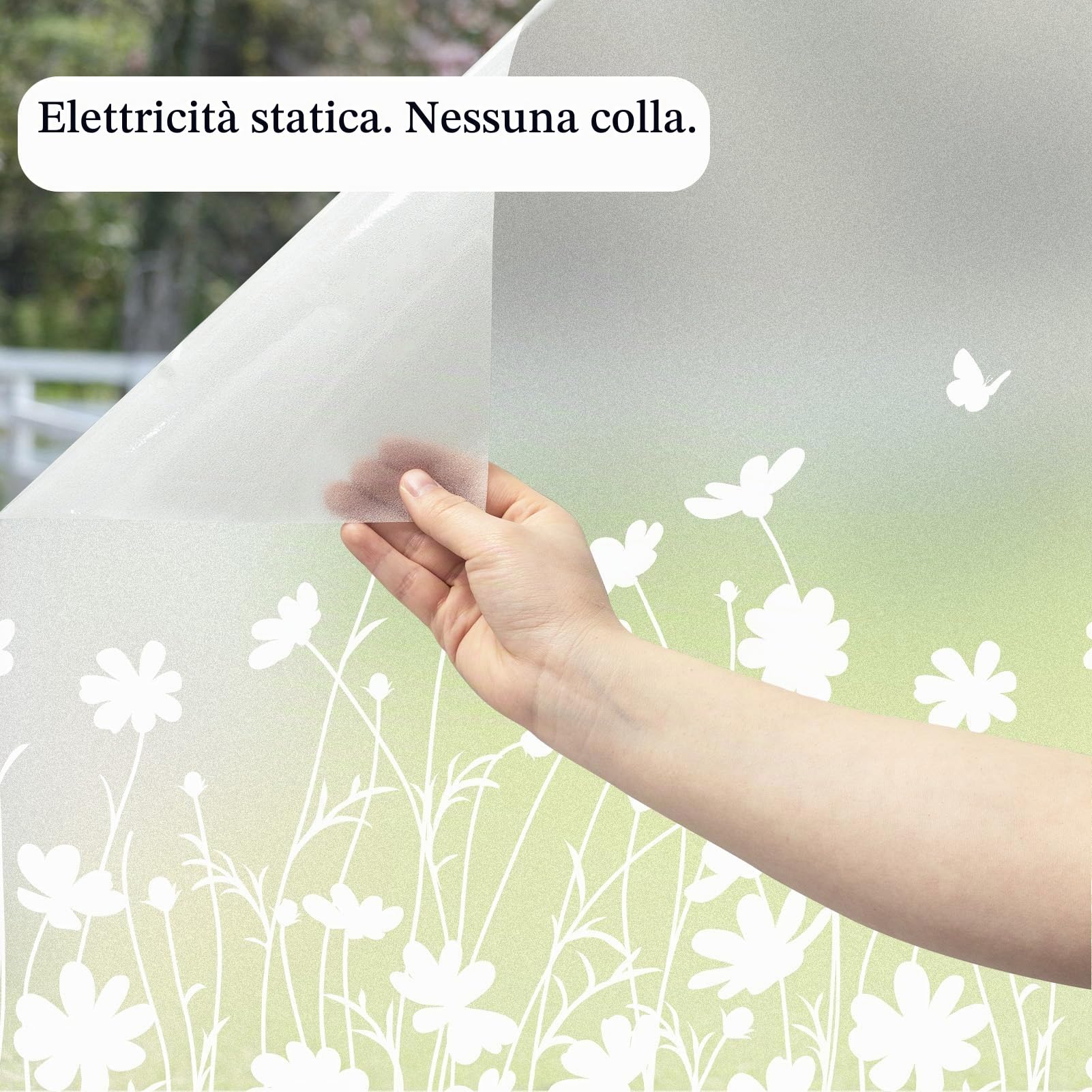dktie Pellicola per finestre in vinile smerigliato per la privacy, pellicola per finestre senza colla, pellicola per finestre in vetro colorato rimovibile per cucina, bagno, camera dei bambini, 90 x