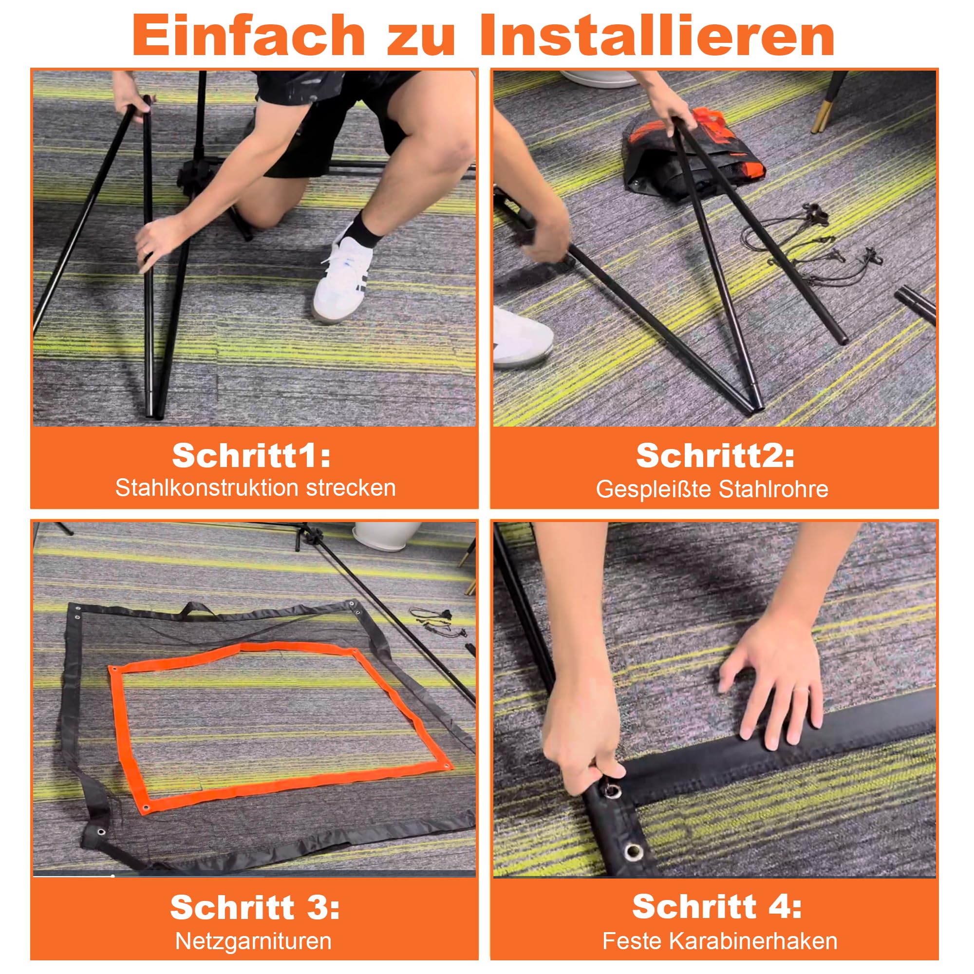 uyoyous Pickleball Netz Sets, Tragbares Badminton-Set mit 2 Schläger, Mehrere Cricket-Sportarten, Mehrfachfunktion Tennisnetz mit Handtasche, Für Parks, Hof, Training, Outdoor, Strand