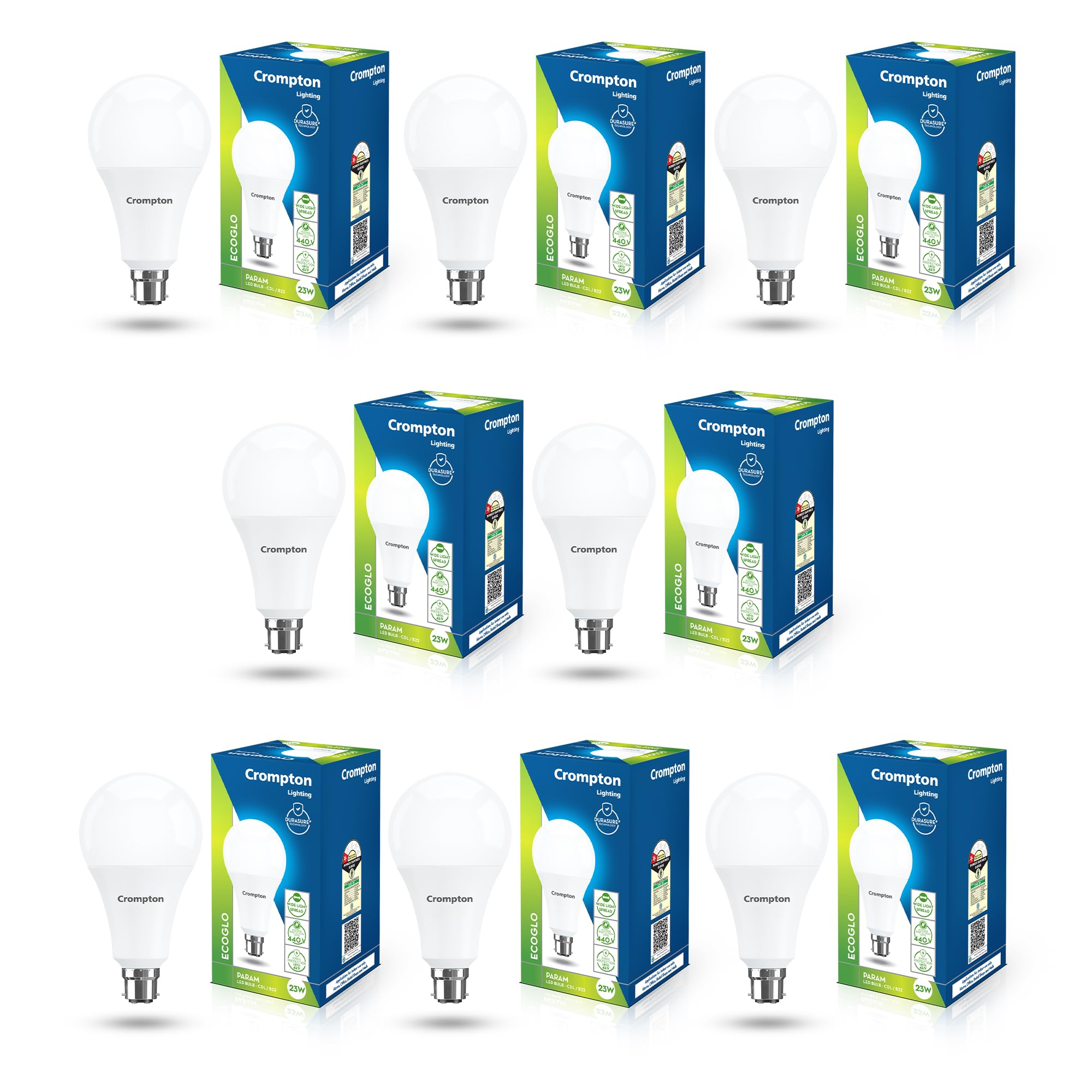 Crompton High Wattage LED Lamp | 23W | Cool Day Light | B22 Base | Energy Efficient & Long Life | 6500 Kelvin | for Home & Office| 1 year Warranty | Pack of 8-image-24