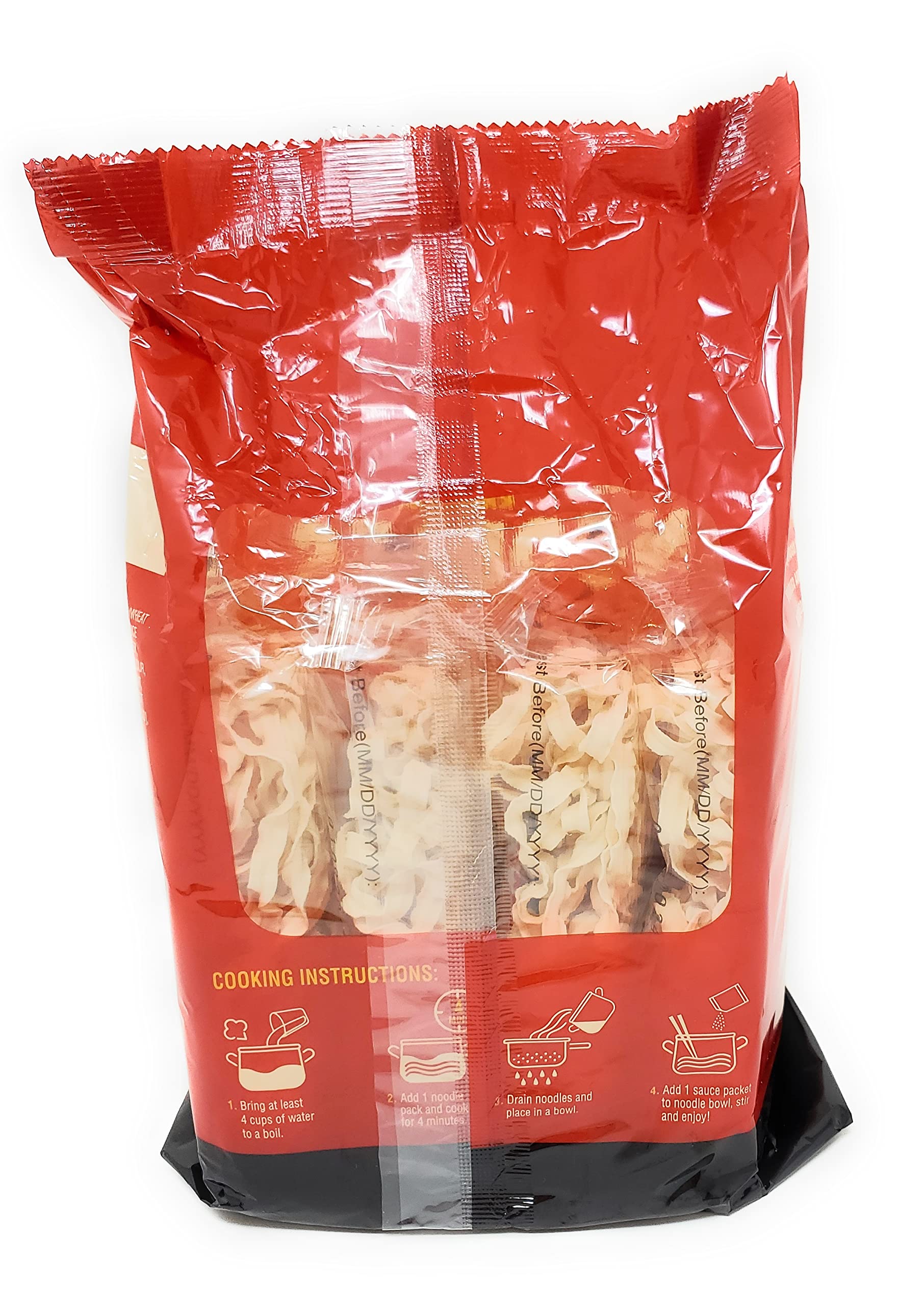 Trader Joe’s Squiggly Knife Cut Noodles with Soy & Sesame Sauce (4 Individual Packs Per Package) Net Wt. 13.4 Oz (380g) - Pack of 1