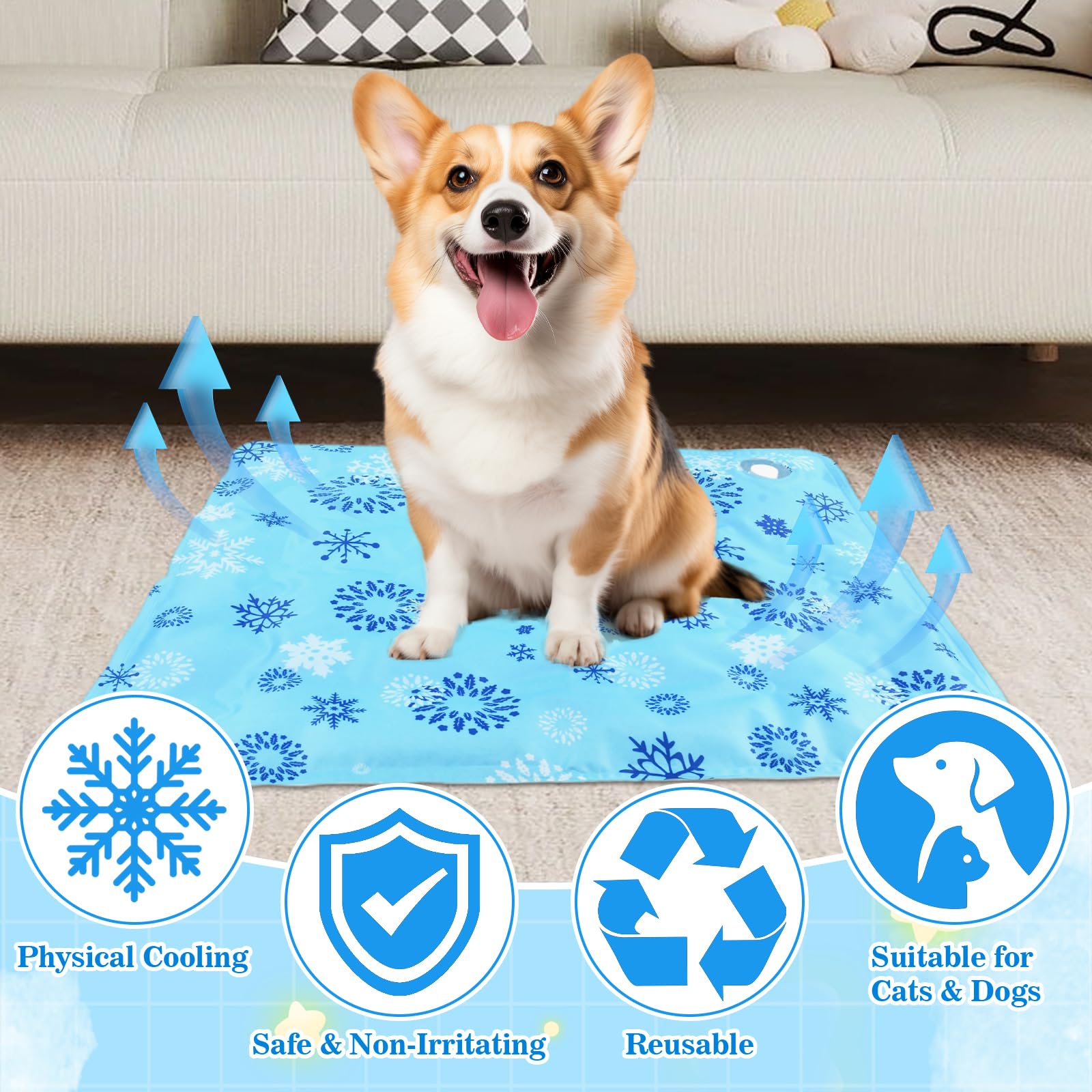 Cuscino Refrigerante ad Acqua per Cane Piccolo e Gatto, Tappetino Rinfrescante Anti Caldo