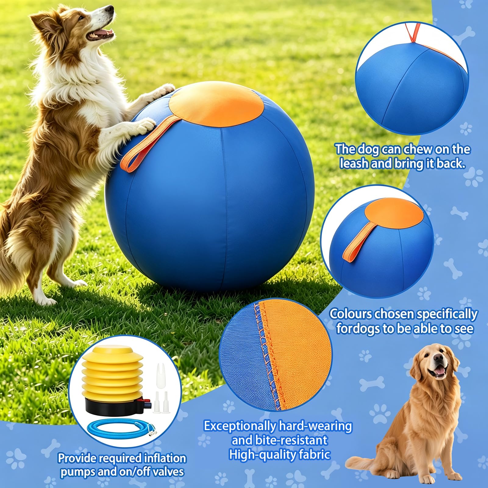 Herding Ball für Hunde, Aufblasbar Treibball Hund, Training Hundeball (A)