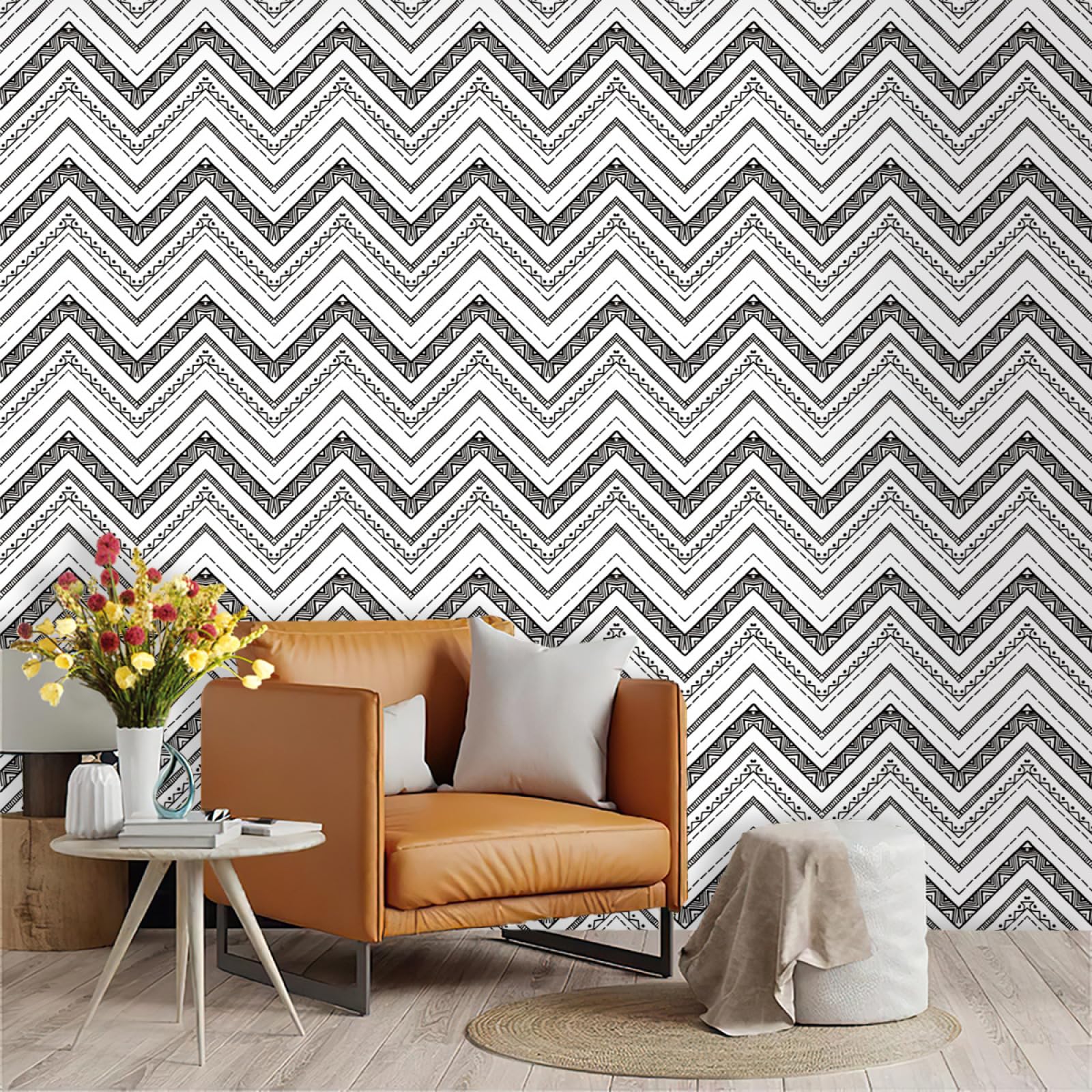 Zahhyg Grey Wallpaper Ripple Peel And Stick Self Adhesive Wallpaper For Living Room Waterproof Vinyl, Art Deco Thicken Sticky Back Plastic Removable