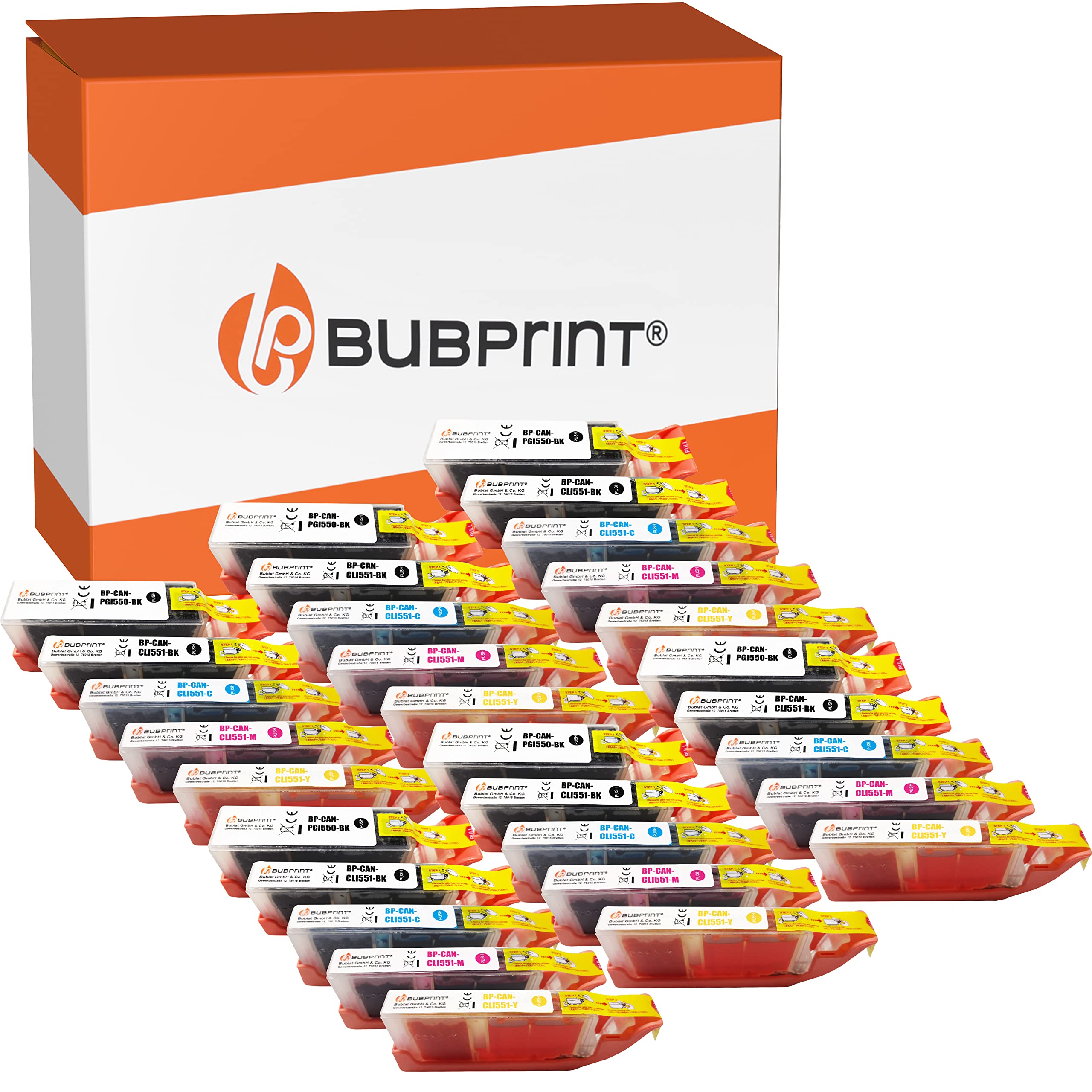 Caidi - Cartucce Di Inchiostro Compatibili Con Canon PGI-550 / CLI-551 Pixma IP-7200 IP-7250 IX-6850 MG-5450 MG-5500 MG-5550 MG-5600 MG-5650 MG-5655 MG-6450 MG-6650 MX-720 MX-725 MX-920 MX-925 4 SET - Foto 9