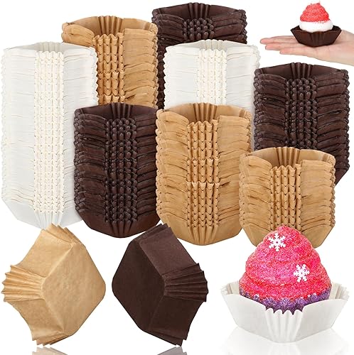 Uiifan 1200 forros cuadrados para cupcakes de 1.77 x 1.77 pulgadas, moldes cuadrados de brownie, moldes desechables a prueba de grasa para cupcakes