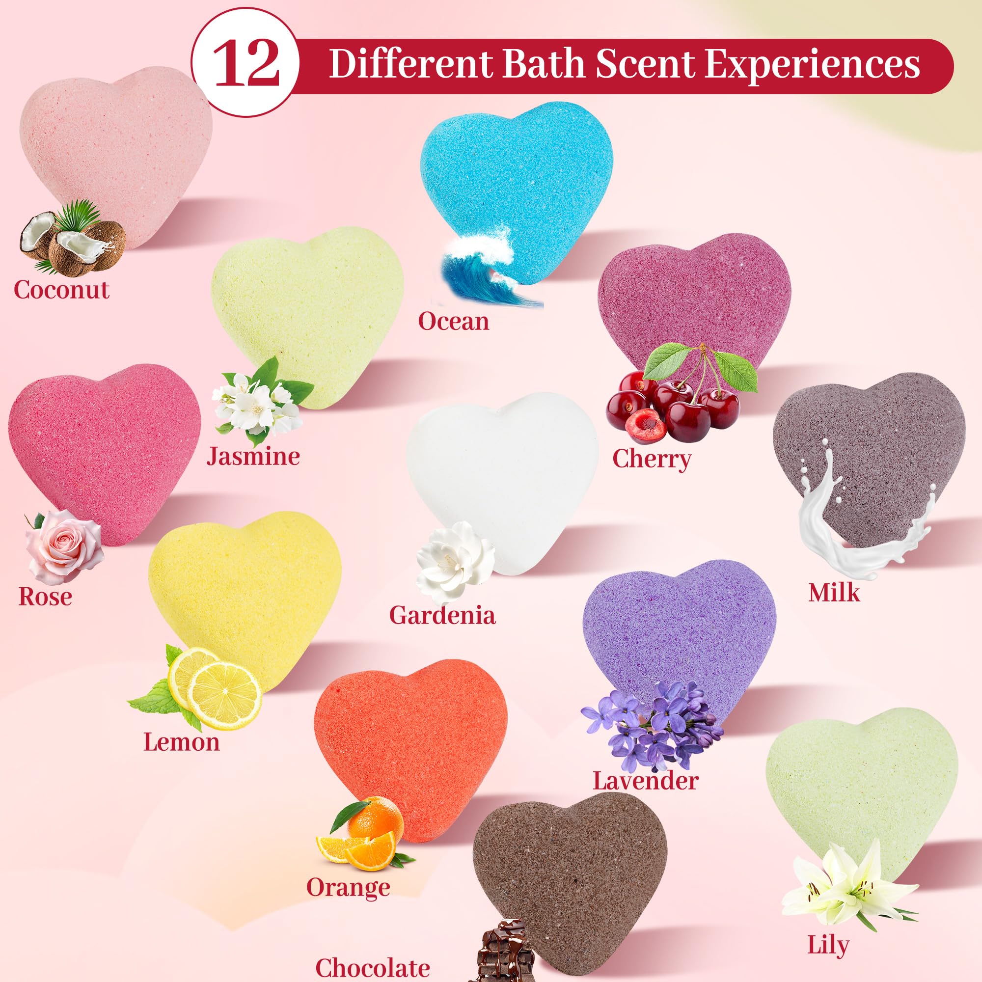 24pcs Bombe da Bagno Set Regalo, Oli Essenziali Biologici Naturali Vegani, Incartato Singolarmente Regali di Bellezza Spa Bomba per Ragazza Bambini Moglie Compleanno San Valentino Festa della Mamma