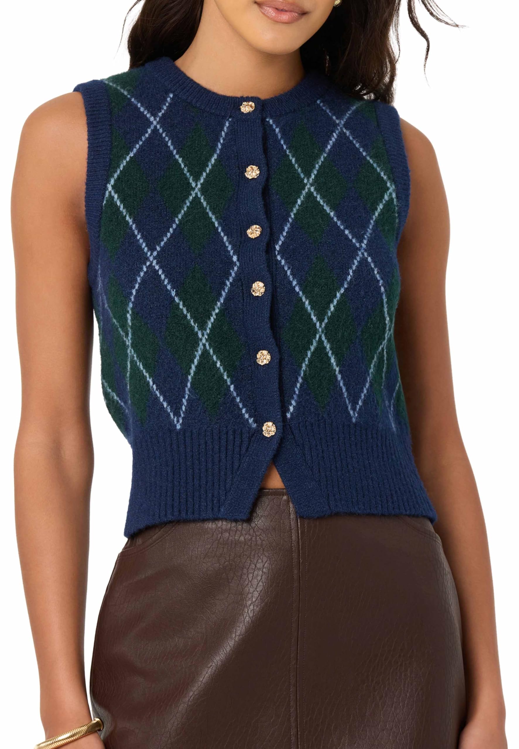 ASTR The Label Womens Abbie Sweater Vest