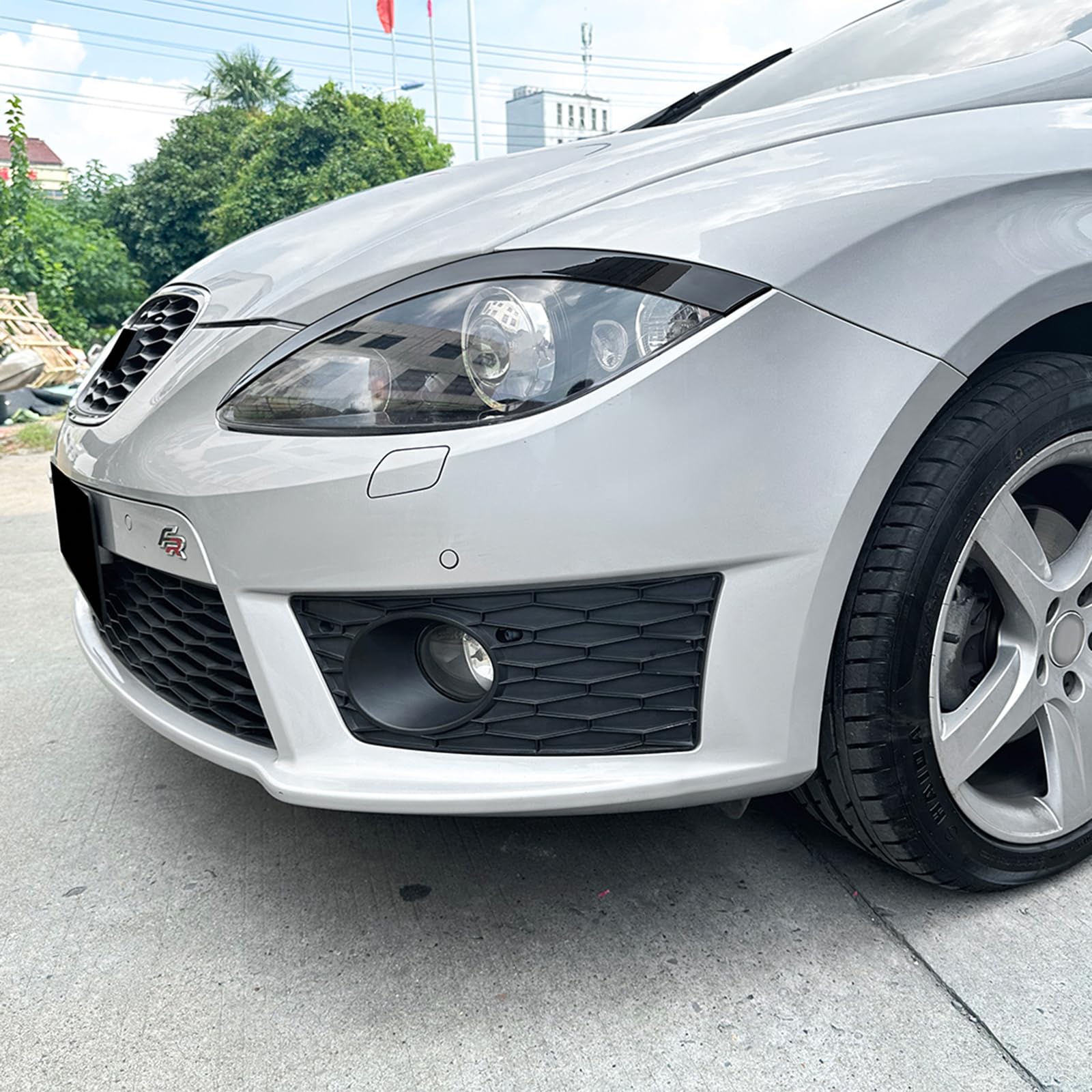 Protección de faros delanteros para Seat León MK2 2005-2012 Negro